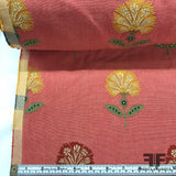 Italian Floral Motif Brocade - Pink - Fabrics & Fabrics