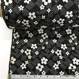 Floral Reversible Brocade - Black/White - Fabrics & Fabrics
