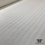 Pinstripe Metallic Cotton - White/Silver - Fabrics & Fabrics