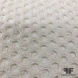 Stretch Textured Novelty Cotton Polka Dot -  White - Fabrics & Fabrics