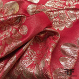 Large Floral Metallic Brocade - Red/Gold