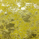 Abstract Metallic Brocade - Yellow/Metallic Silver