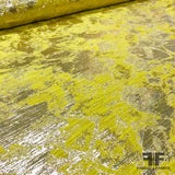 Abstract Metallic Brocade - Yellow/Metallic Silver - Fabrics & Fabrics NY