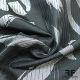 French Abstract Painterly Taffeta - Silver/Black
