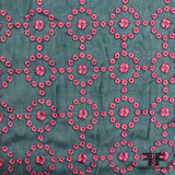 Embroidered Cotton Voile - Blue / Pink - Fabrics & Fabrics NY