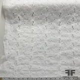 Floral Eyelet Cotton - White - Fabrics & Fabrics