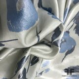 Ralph Lauren Floral Silk Shirting - Blue/Metallic - Fabrics & Fabrics