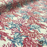 Flowers of the Sea Printed Cotton - Pink/Red/Blue - Fabrics & Fabrics