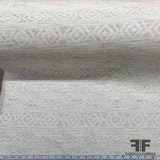 Italian Geometric Suiting - Ivory/Metallic Gold - Fabrics & Fabrics