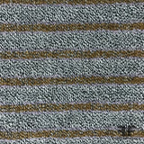 Italian Reversible Striped Wool Tweed - Mauve / Mustard / Grey - Fabrics & Fabrics