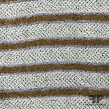 Italian Reversible Striped Wool Tweed - Mauve / Mustard / Grey - Fabrics & Fabrics