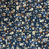 Japanese Floral Printed Cotton - Navy