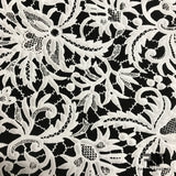 Lace Printed Cotton Panel - Black/White - Fabrics & Fabrics