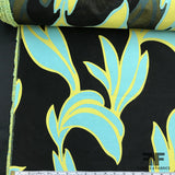 Abstract Embroidered Organza - Blue/Green/Black - Fabrics & Fabrics NY