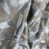 Italian Abstract Metallic Brocade - Beige/Silver - Fabrics & Fabrics
