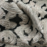Italian Metallic Novelty Burnout Organza - Beige/Black - Fabrics & Fabrics