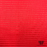 Italian Metallic Striped Chiffon - Bold Red - Fabrics & Fabrics