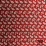 Paisley Satin Jacquard (Reversible) - Red/Baby Blue - Fabrics & Fabrics