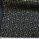 Italian Metallic Polka Dot Silk Chiffon - Black/Gold Metallic - Fabrics & Fabrics
