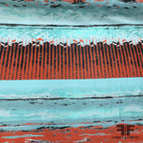 Italian Abstract Large Scale Metallic Brocade - Blue/Orange - Fabrics & Fabrics