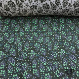 Italian Abstract Dot Brocade - Green/Purple/Black - Fabrics & Fabrics