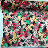 Shadow Striped Floral Silk Chiffon - Multicolor - Fabrics & Fabrics