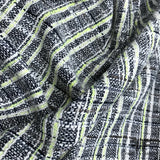 Checkered Multicolor Tweed - Black / White / Lime Green - Fabrics & Fabrics NY