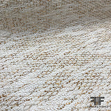 Novelty Geometric Embroidered Cotton Blend - Beige / White - Fabrics & Fabrics