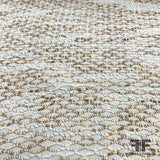 Novelty Geometric Embroidered Cotton Blend - Beige / White - Fabrics & Fabrics