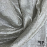 Metallic Windowpane Check Wool Blend Coating - Ivory/Silver