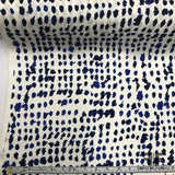Abstract Polka Dot Printed Silk Charmeuse - Blue / White - Fabrics & Fabrics NY