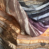 Striped Metallic Crinkle Burnout Chiffon - Ombre - Fabrics & Fabrics