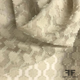 Italian Geometric Novelty Shadow Weave - Taupe - Fabrics & Fabrics
