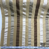 Italian Multicolor Striped Yarn Dyed Silk Satin/Taffeta - Neutrals - Fabrics & Fabrics