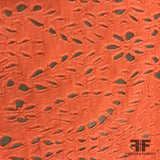 Italian Novelty Floral Shadow Weave - Tangerine - Fabrics & Fabrics