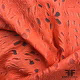 Italian Novelty Floral Shadow Weave - Tangerine - Fabrics & Fabrics