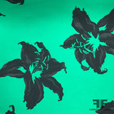 J Mendel Large Floral Reversible Brocade - Green / Black