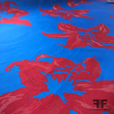 J Mendel Large Floral Reversible Brocade - Red / Blue - Fabrics & Fabrics
