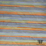 Italian Reversible Striped Brocade - Purple/Orange - Fabrics & Fabrics