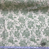 Italian Floral Brocade - Green/Ivory - Fabrics & Fabrics