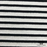 Raised Stripe Textured Brocade - Black & White - Fabrics & Fabrics