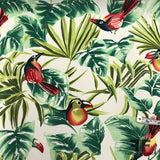Tropical Bird Printed Cotton & Silk Blend Print - Multicolor - Fabrics & Fabrics