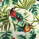 Tropical Bird Printed Cotton Silk - Multicolor