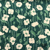Floral Printed Silk Georgette - Green/Beige - Fabrics & Fabrics