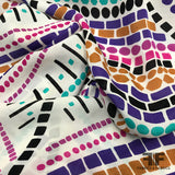 Geometric Border Printed Silk Georgette - Multicolor - Fabrics & Fabrics