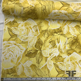 Floral Printed Silk Crepe - Yellow/White - Fabrics & Fabrics