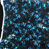 Abstract Printed Silk Crepe de Chine - Black/Blue - Fabrics & Fabrics