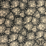 Floral Printed Silk Crepe - Black/Brown - Fabrics & Fabrics