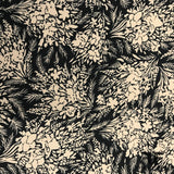 Floral Printed Silk Crepe - Black/Brown - Fabrics & Fabrics