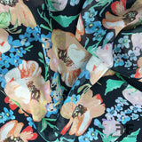 Floral Printed Silk Chiffon - Multicolor - Fabrics & Fabrics